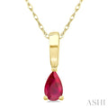 Pear Shape Gemstone Solitaire Pendant