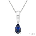 Pear Shape Gemstone Solitaire Pendant