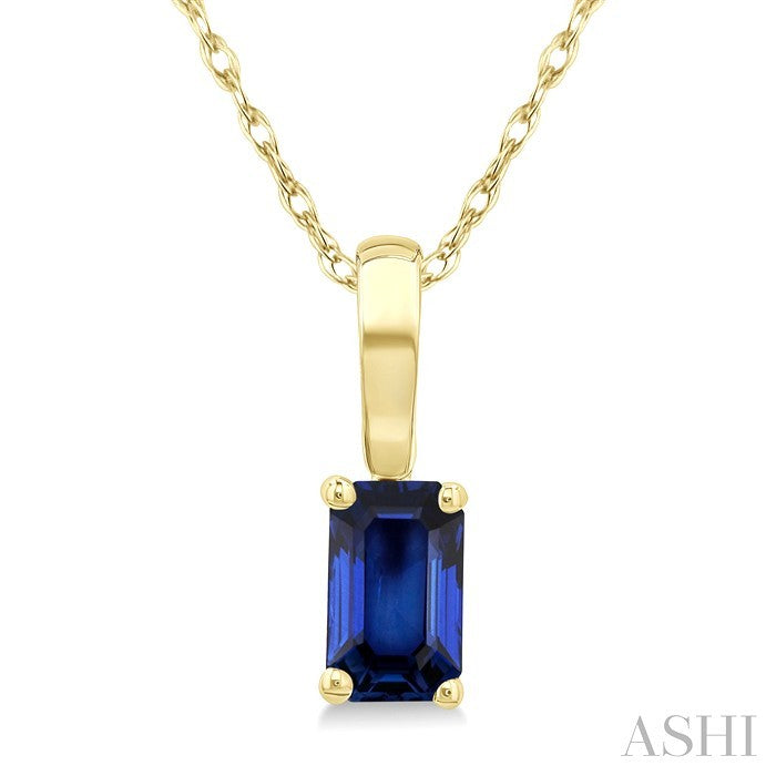 Emerald Shape Gemstone Solitaire Pendant