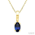 Oval Shape Gemstone Solitaire Pendant