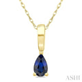 Pear Shape Gemstone Solitaire Pendant