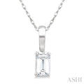 Emerald Shape Gemstone Solitaire Pendant