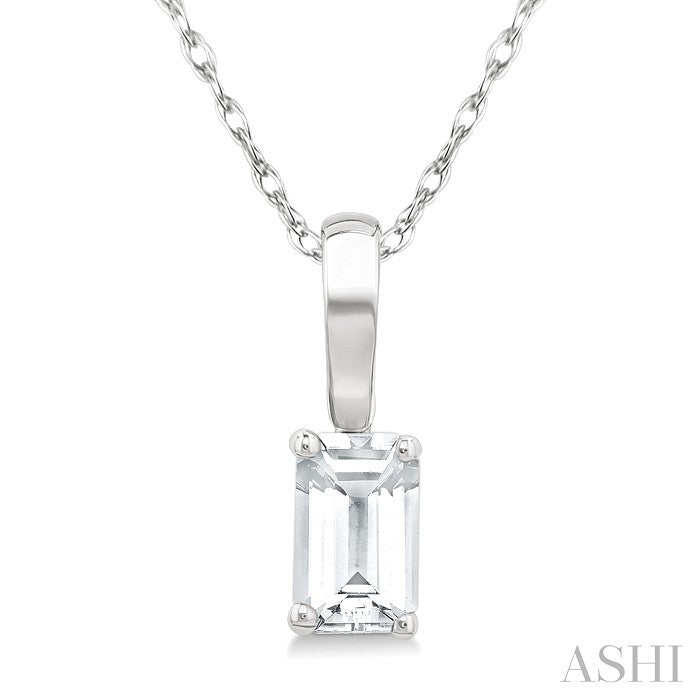 Emerald Shape Gemstone Solitaire Pendant