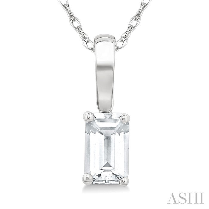 Emerald Shape Gemstone Solitaire Pendant