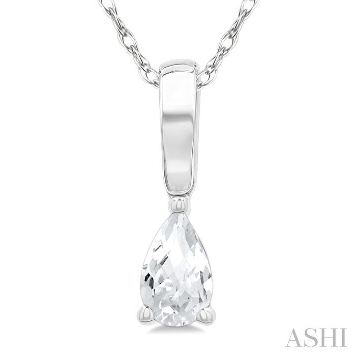 Pear Shape Gemstone Solitaire Pendant
