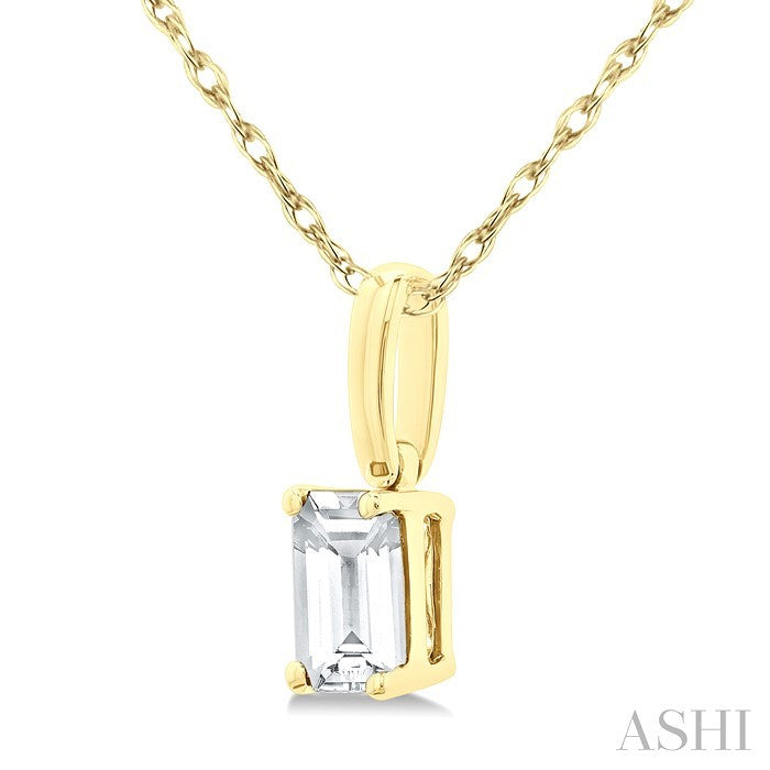 Emerald Shape Gemstone Solitaire Pendant
