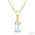 Emerald Shape Gemstone Solitaire Pendant
