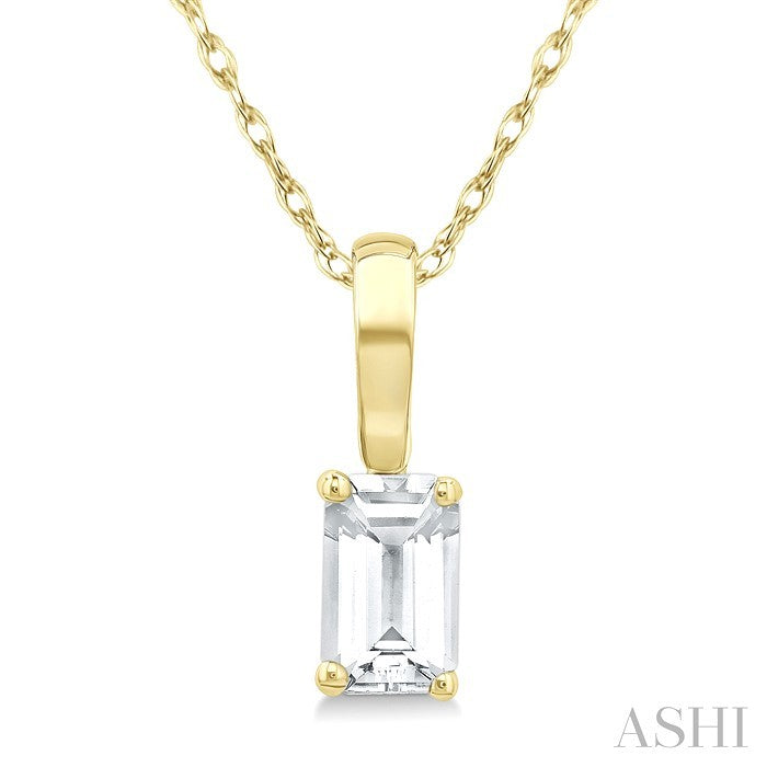 Emerald Shape Gemstone Solitaire Pendant