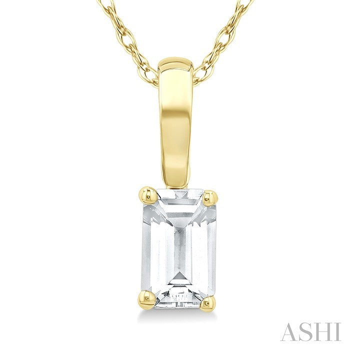 Emerald Shape Gemstone Solitaire Pendant