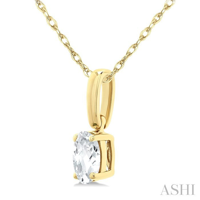 Oval Shape Gemstone Solitaire Pendant