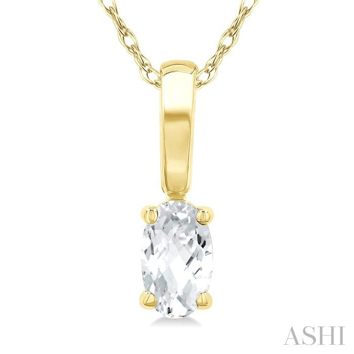 Oval Shape Gemstone Solitaire Pendant