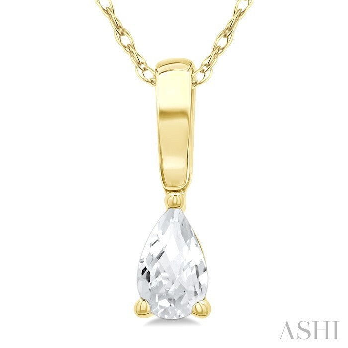 Pear Shape Gemstone Solitaire Pendant