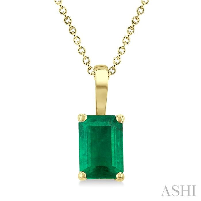 Emerald Shape Gemstone Solitaire Pendant