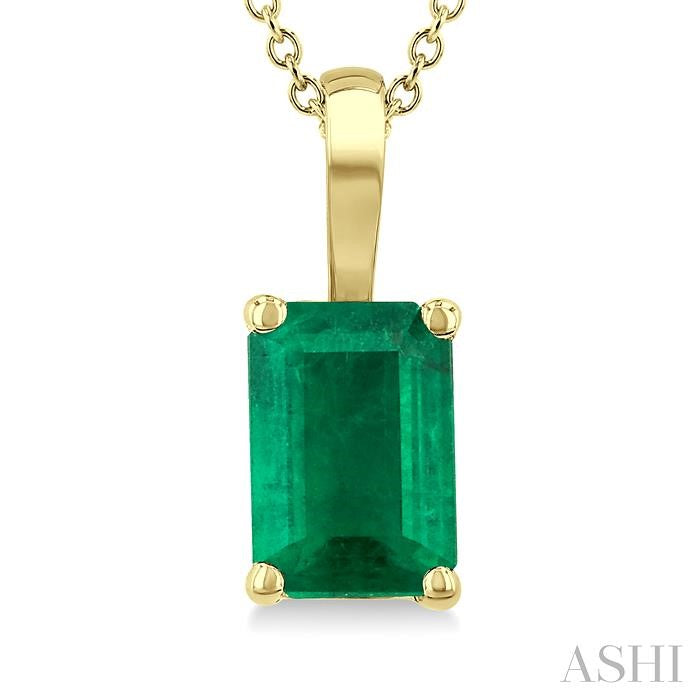Emerald Shape Gemstone Solitaire Pendant