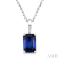 Emerald Shape Gemstone Solitaire Pendant