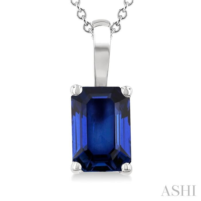 Emerald Shape Gemstone Solitaire Pendant