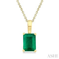 Emerald Shape Gemstone Solitaire Pendant