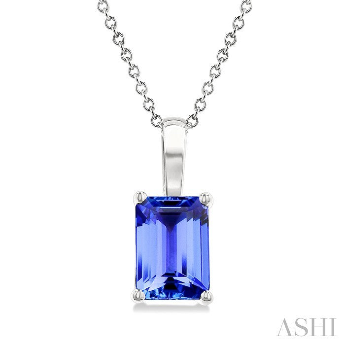 Emerald Shape Gemstone Solitaire Pendant
