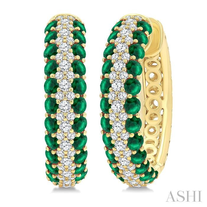 Gemstone & Diamond Hoop Earrings