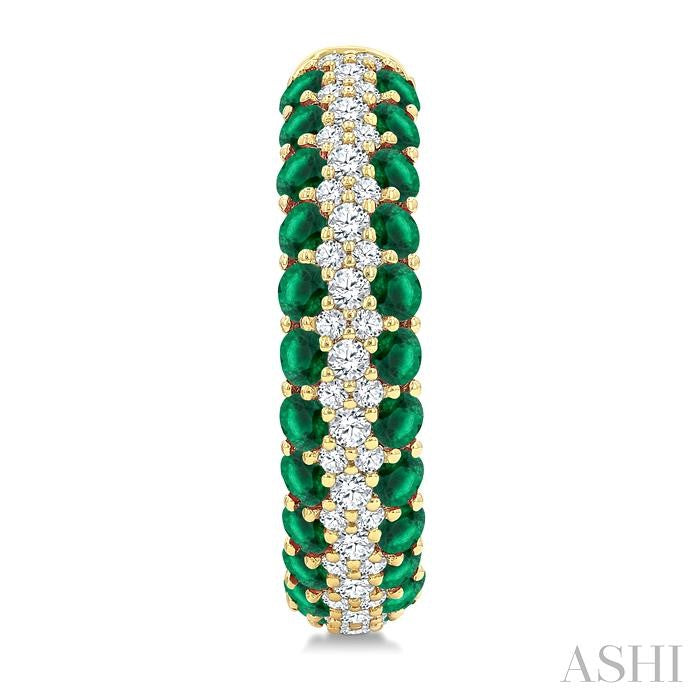 Gemstone & Diamond Hoop Earrings
