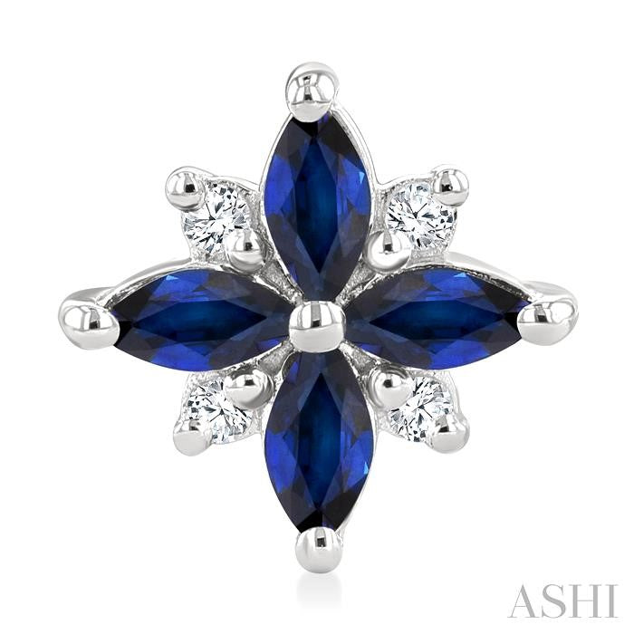 Blossom Marquise Shape Gemstone & Diamond Earrings