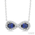 Pear Shape Gemstone & Infinity Halo Diamond Pendant
