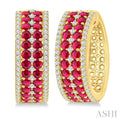 Gemstone & Diamond Hoop Earrings