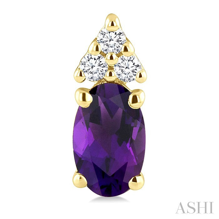 Oval Shape Gemstone & Diamond Earrings
