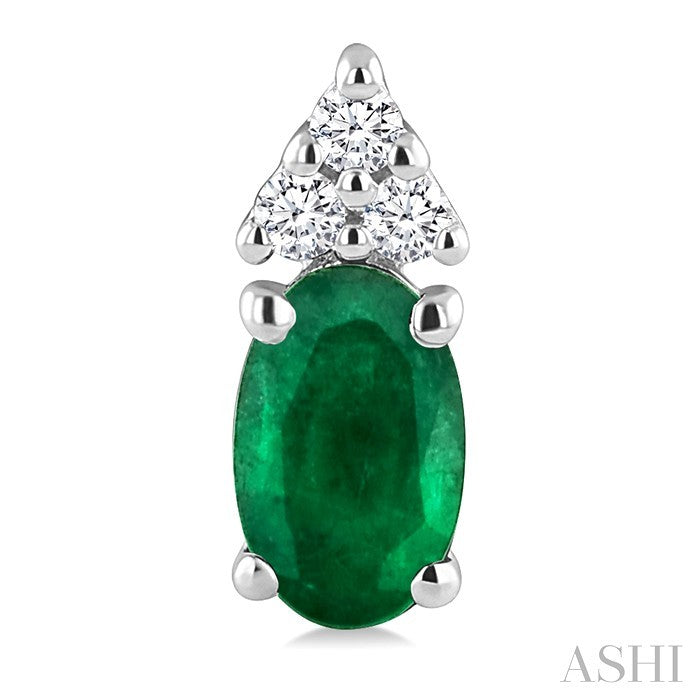 Oval Shape Gemstone & Diamond Earrings