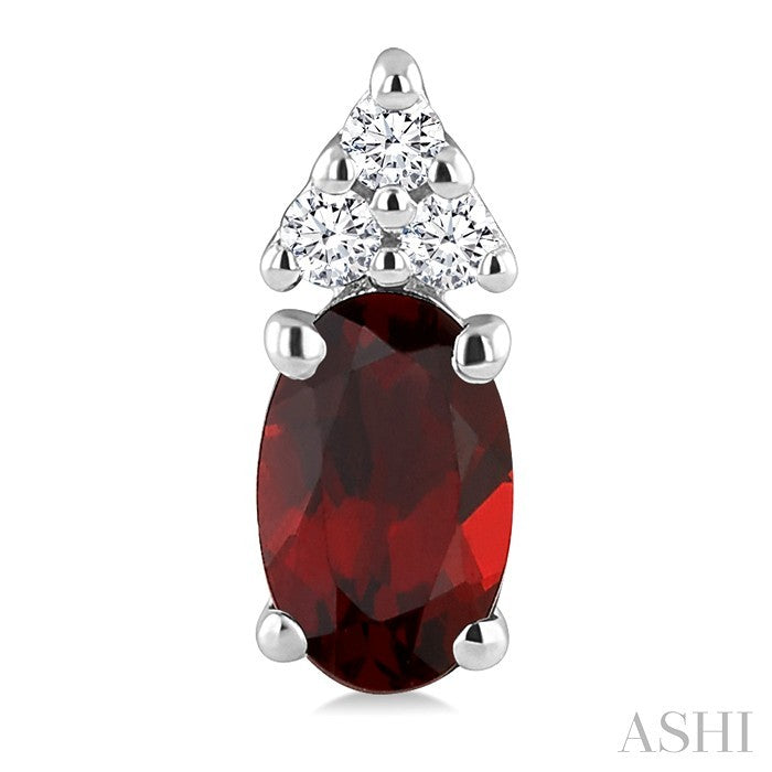 Oval Shape Gemstone & Diamond Earrings