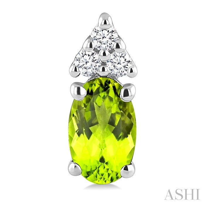 Oval Shape Gemstone & Diamond Earrings