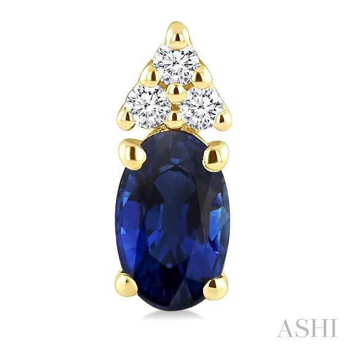 Oval Shape Gemstone & Diamond Earrings