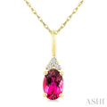Oval Shape Gemstone & Diamond Pendant