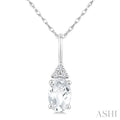 Oval Shape Gemstone & Diamond Pendant