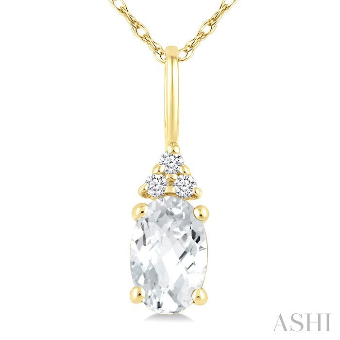 Oval Shape Gemstone & Diamond Pendant