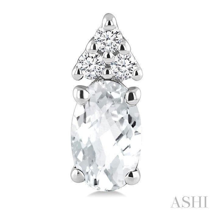 Oval Shape Gemstone & Diamond Earrings