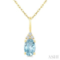 Oval Shape Gemstone & Diamond Pendant