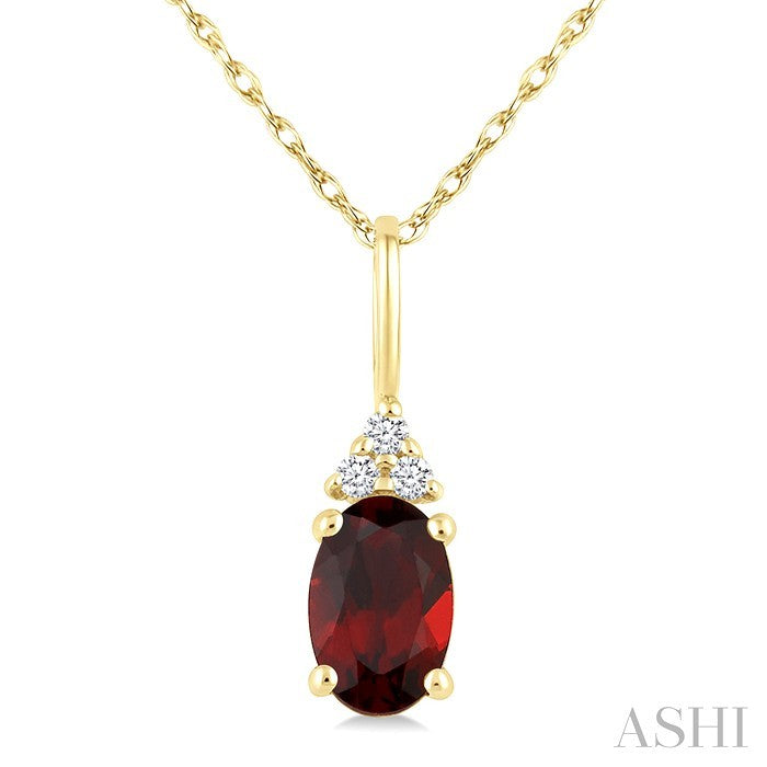 Oval Shape Gemstone & Diamond Pendant