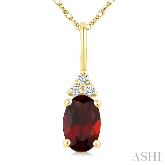 Oval Shape Gemstone & Diamond Pendant