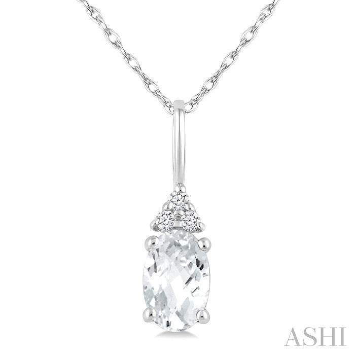 Oval Shape Gemstone & Diamond Pendant