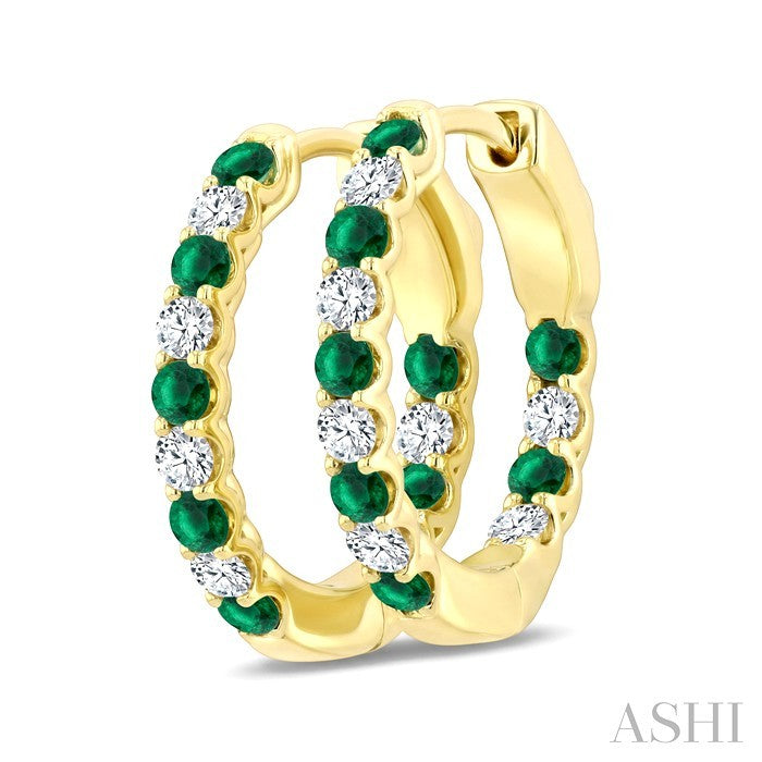 Inside-Out Alternate Gemstone & Diamond Hoop Earrings