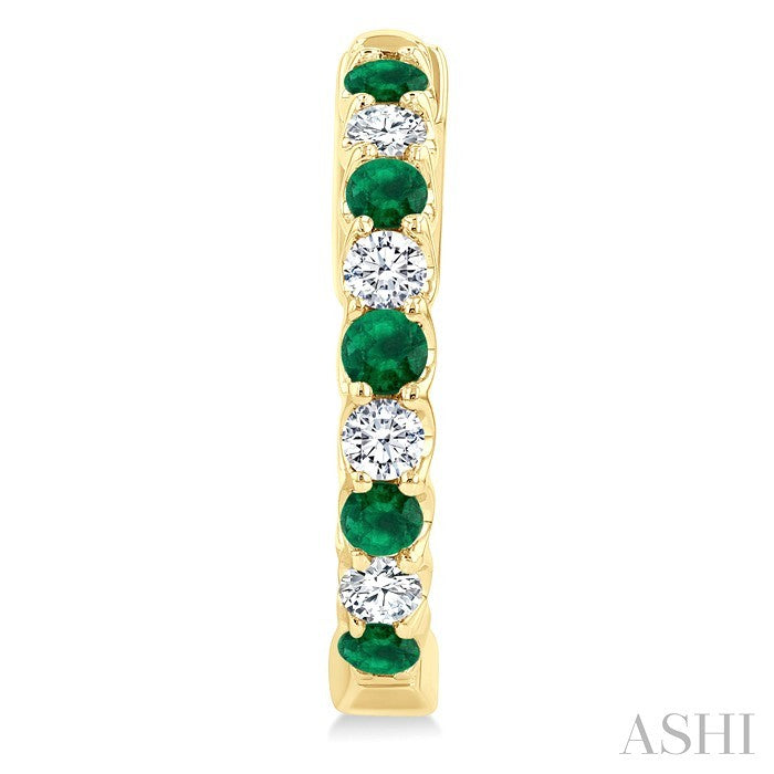 Inside-Out Alternate Gemstone & Diamond Hoop Earrings