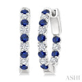 Inside-Out Alternate Gemstone & Diamond Hoop Earrings