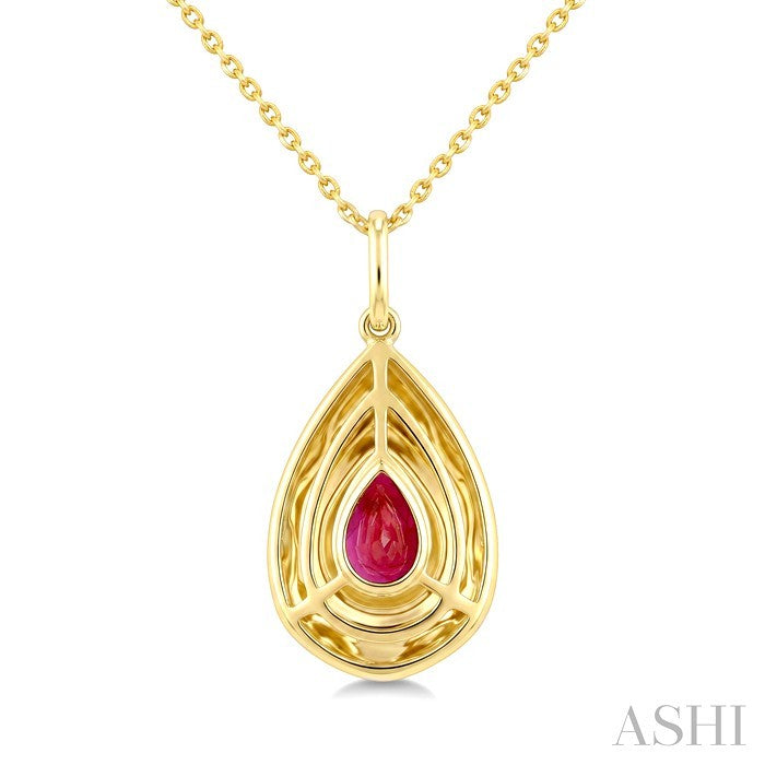 Golden Glow Pear Shape Gemstone Fashion Pendant