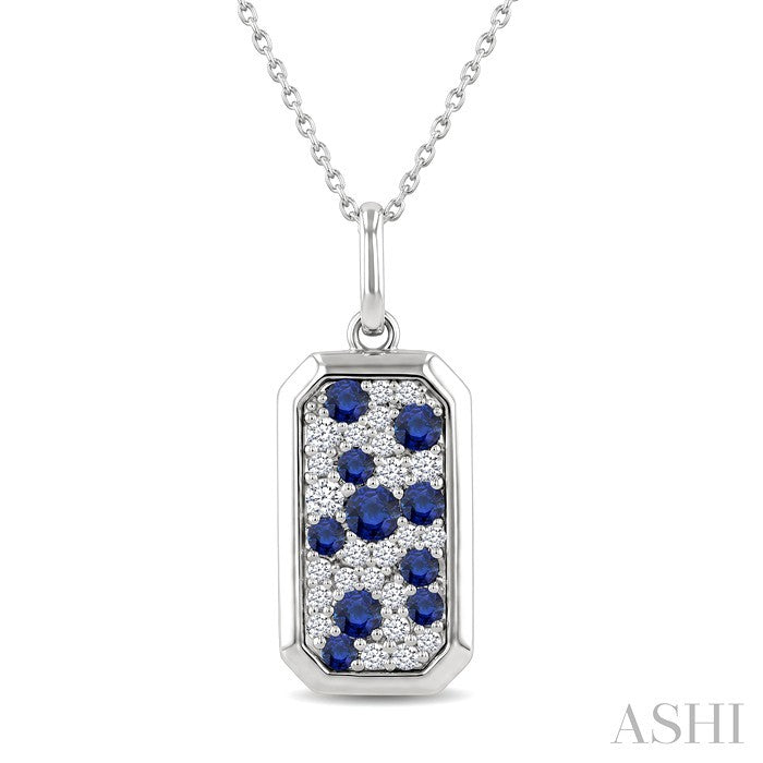 Emerald Shape Pave-Set Gemstone & Diamond Pendant