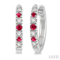 Gemstone & Diamond Hoop Earrings