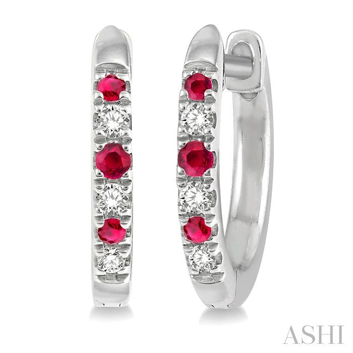 Gemstone & Diamond Hoop Earrings