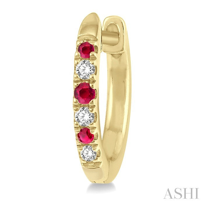 Gemstone & Diamond Hoop Earrings