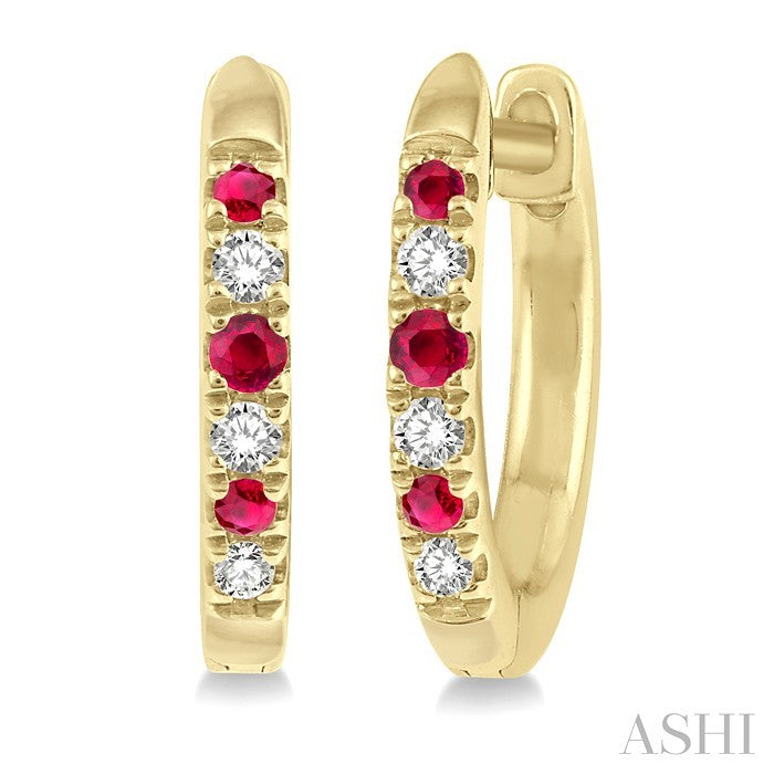 Gemstone & Diamond Hoop Earrings