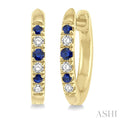 Gemstone & Diamond Hoop Earrings